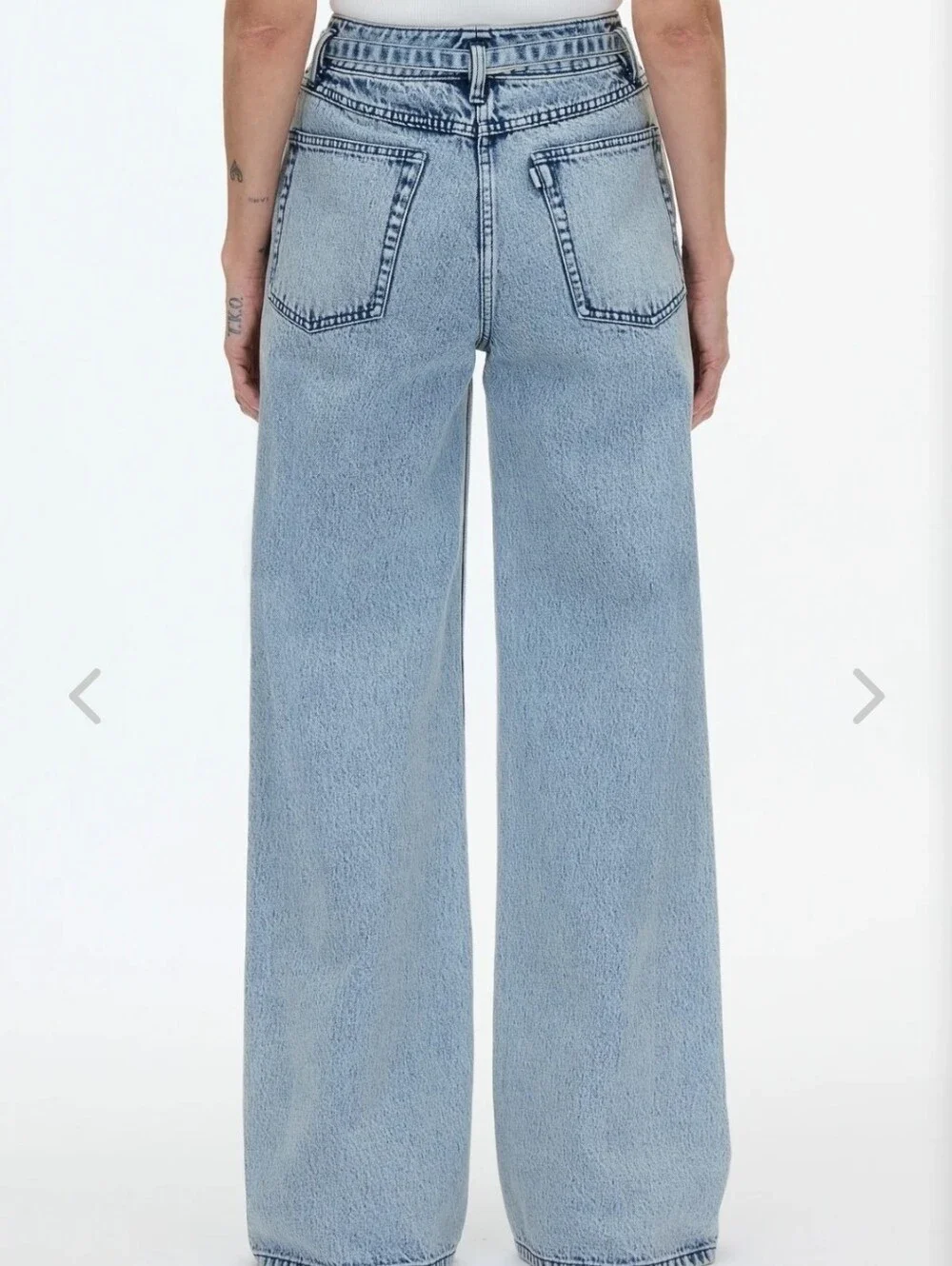 3.1 Phillip Lim Belted High Rise Wide-Leg Jeans, Malibu Blue - Size 12